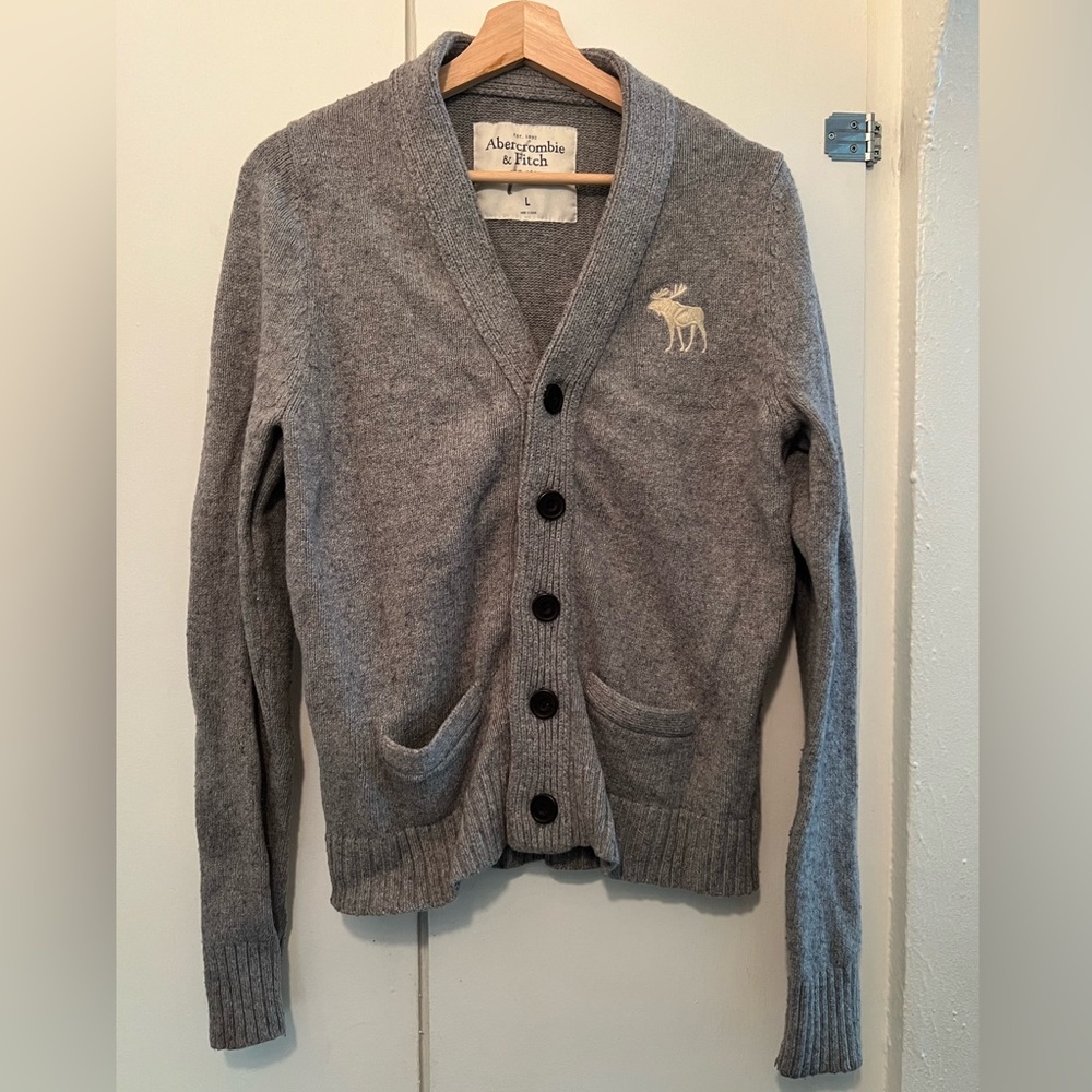 Abercrombie & Fitch Gray Cardigan Sweater